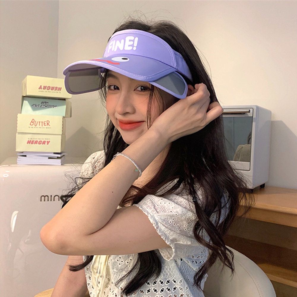 Mũ chống nắng chống tia cực tím hở chóp họa tiết hoạt hình dễ thương phong cách Hàn Quốc thời trang mùa hè cho nữ