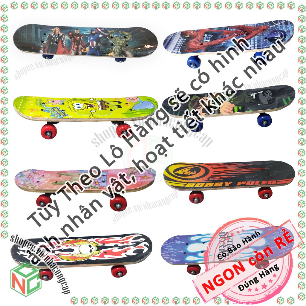 Ván trượt  cho bé Skateboard - phù hợp bé tối đa 50kg - NDHS-4357-VanTruot (Nhiều mẫu mã)