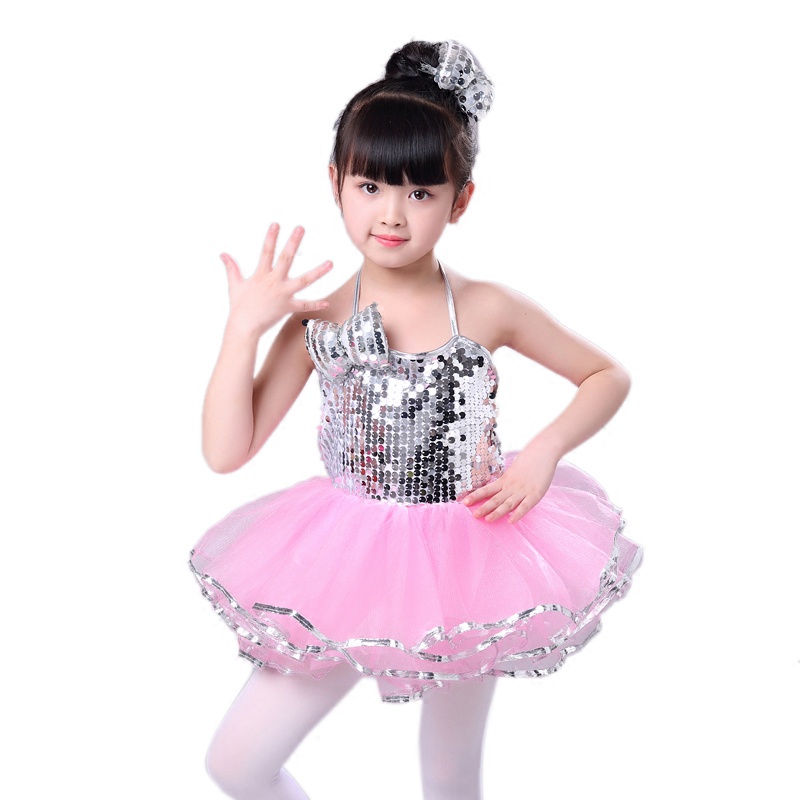 Bộ Trang Phục Trình Diễn Nhảy Múa Nhảy Múa Nhảy Jazz Đính Kim Sa Lấp Lánh Hiện Đại Cho Bé Gái