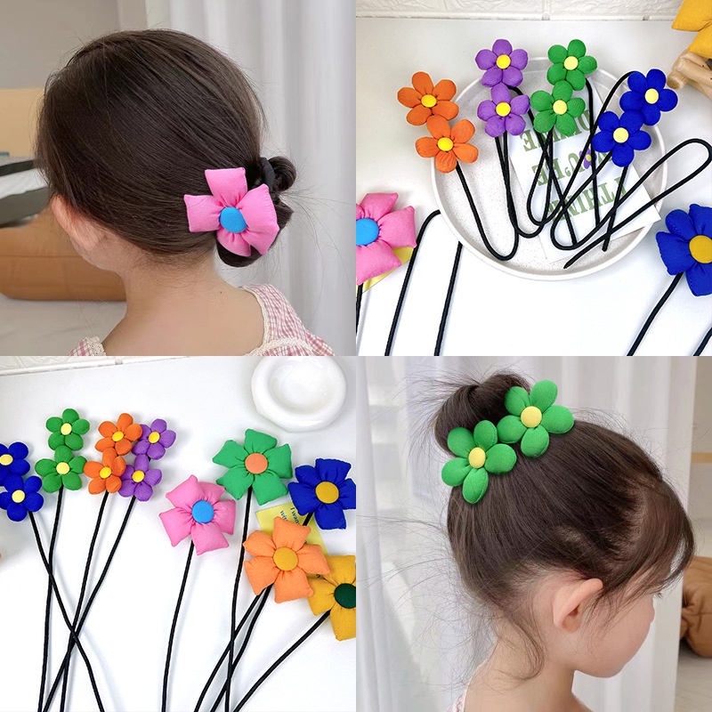 Kẹp Tóc Nơ Hoa Dễ Thương Phong Cách Hàn Quốc Cho Bé Gái