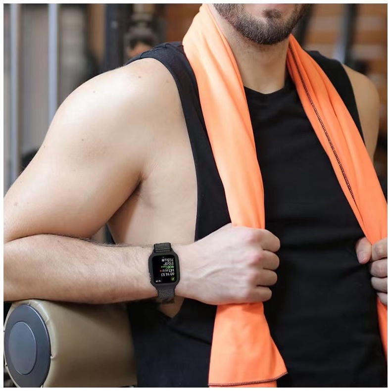 Bộ Dây Đeo Nylon + Vỏ Bọc Bảo Vệ Cho Đồng Hồ Thông Minh Apple Watch 44mm 40mm iWatch band 41mm 45mm Apple Watch Serie 7 SE 6 4 3