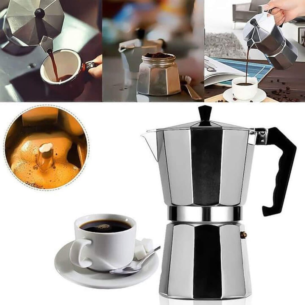 Ấm, Bình Pha Cà Phê Moka Espresso Tại Nhà - Tiện Lợi Dễ Sử Dung