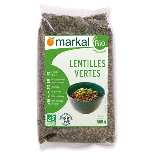 Đậu lăng xanh hữu cơ Markal 500g