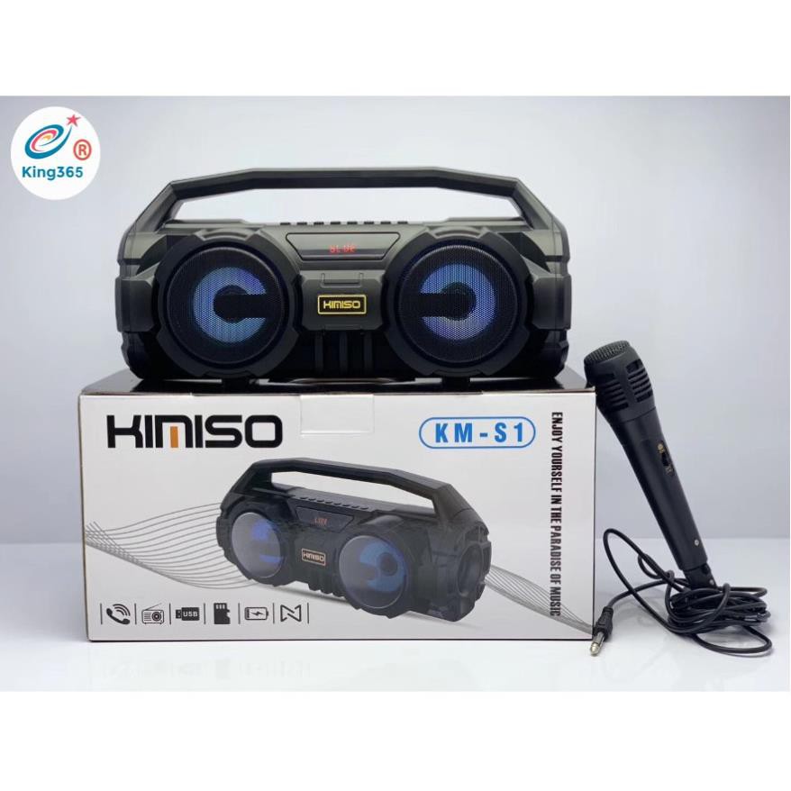 Loa Bluetooth Karaoke Xách Tay Kimiso KM S1 và S2 Tặng Kèm 1 míc hát có dây cắm trực tiếp âm bass hay