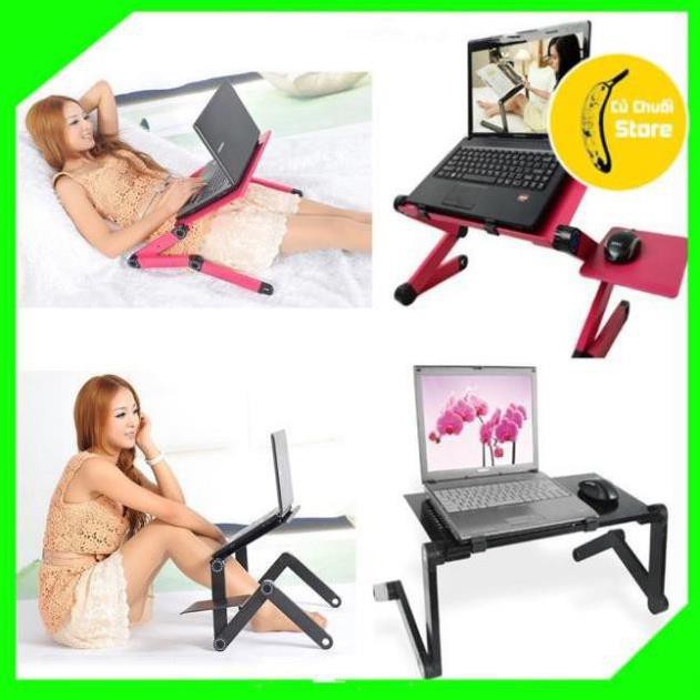 [Xả kho + free ship] Bàn để laptop Xoay 360 độ linh hoạt 2 chân_chân gập chữ Z. Mặt bàn có quạt tản nhiệt