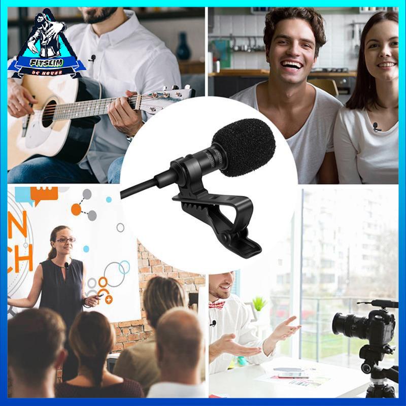 [Fitslim] USB Mini Microphone 1.5m Lavalier Mic Clip-on For Computer Recording Chat