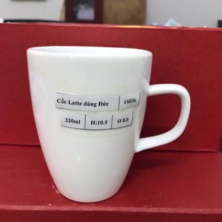 Cốc uống nước sứ trắng Bát Tràng CHÍNH HIỆU