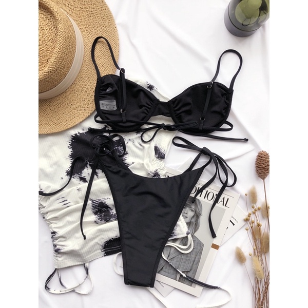 [BKN1234] &lt;ÂU&gt; SET BIKINI ĐEN (CÓ GỌNG)
