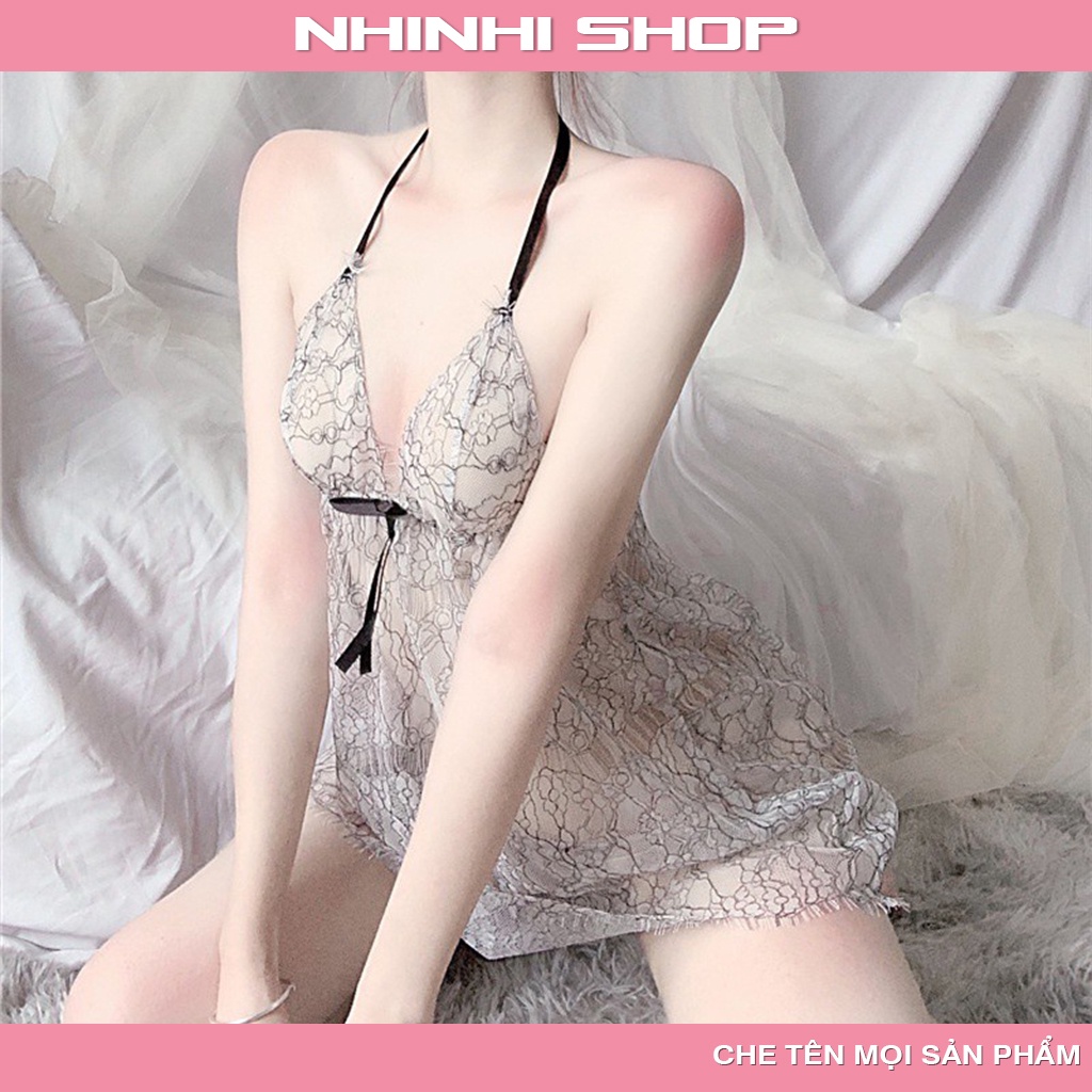 Váy ngủ sexy đồ ngủ gợi cảm ren xuyên thấu cosplay tặng kèm quần chip quyến rũ DA18