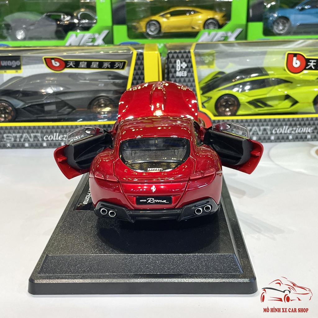 Mô hình ô tô siêu xe Ferrari Roma tỉ lệ 1:24 hãng Burago Carshop màu đỏ