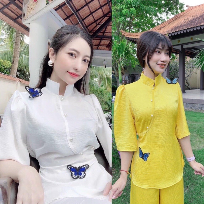 Trang phục đi lễ chùa vải gấm sang trọng