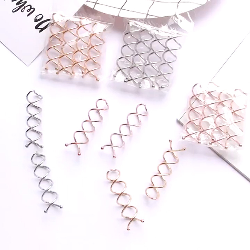 10Pcs Gold Silver Color Rose Gold Spiral Spin Screw Clip Twist Barrette Hairpins