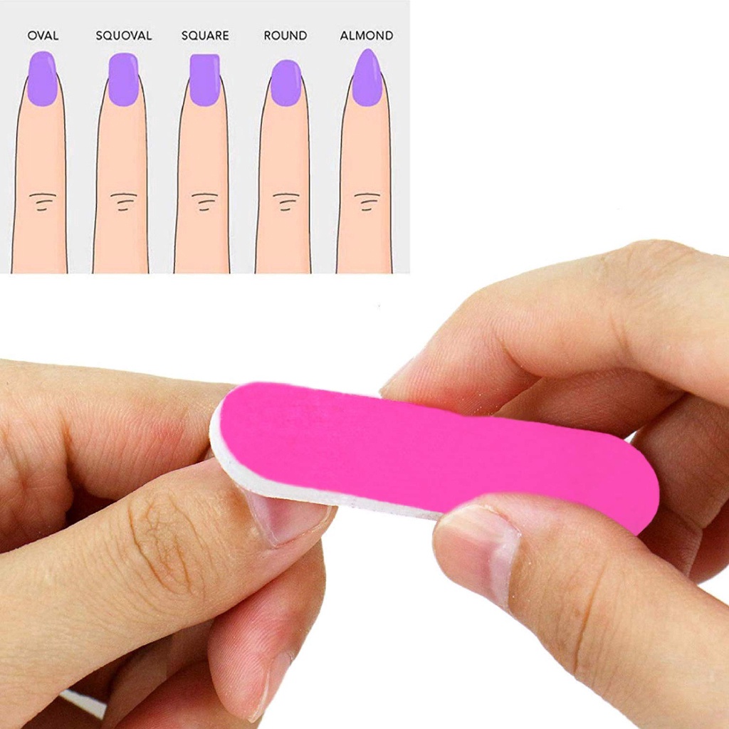 Bộ 5 Cây Dũa Móng Tay mini Hai Mặt / Tấm Giấy Nhám Bằng Gỗ Dùng Một Lần diy