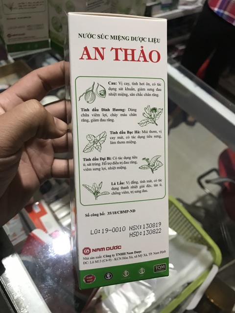 AN THẢO nước xúc miệng thảo dược