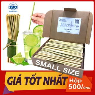 Hộp 500 ống hút cỏ bàng SMALL SIZE 20CM  [BẢO HÀNH 12 tháng]  MIỀN TÂY XANH - Chứng nhận ISO 22000-HACCP-OCOP-FDA