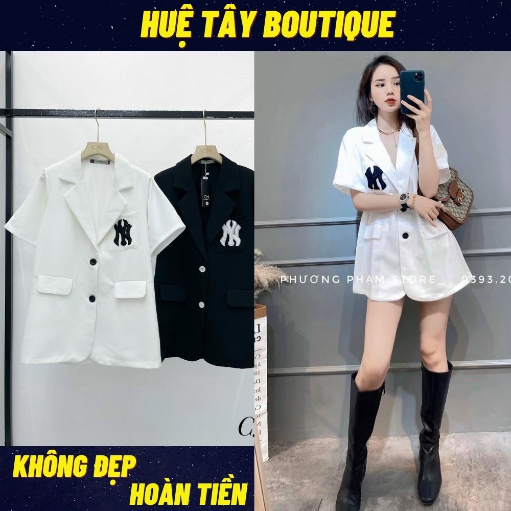 Set blazer nữ, set áo blazer quần trong họ tiết thêu 2 màu trắng đen SKUS-93