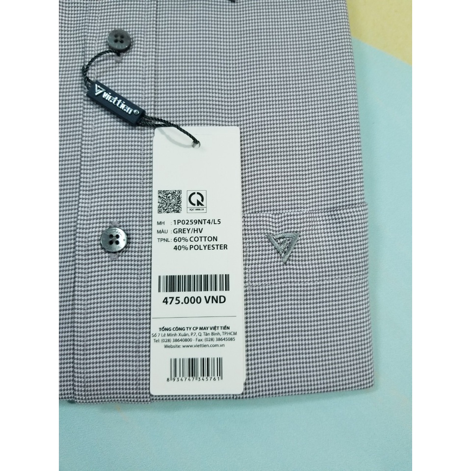 Aó sơ mi nam Việt Tiến dài tay mã 1P0259NT4 chính hãng, cao cấp  - form suông REGULAR - tà bầu . HỌA TIẾT.SHOP HỨA