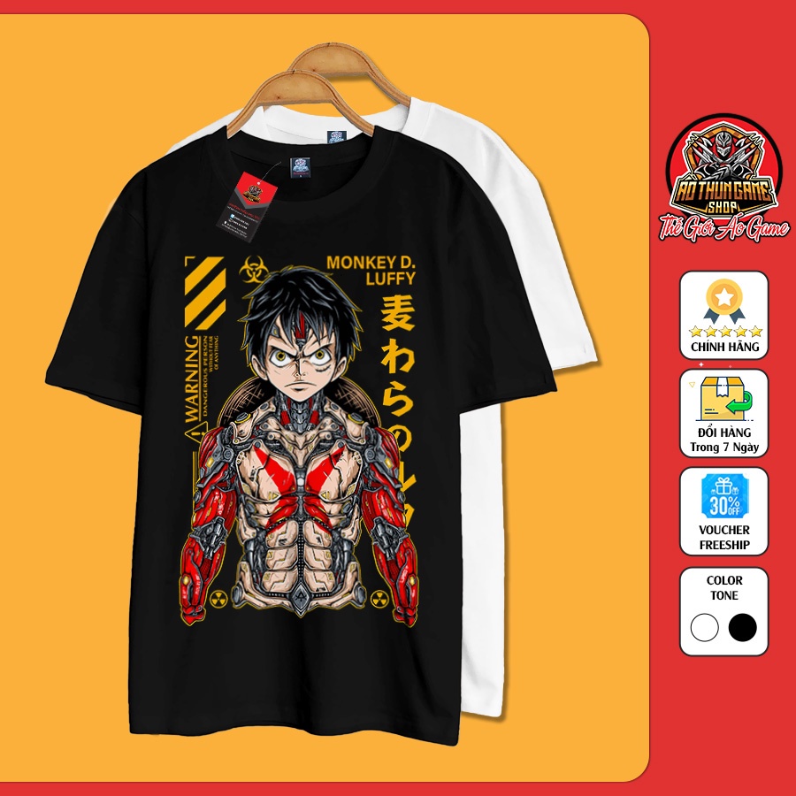 Áo one piece luffy nam nữ Áo thun one piece luffy trắng đen form rộng unisex cotton co giãn thoáng mát TGAG T16