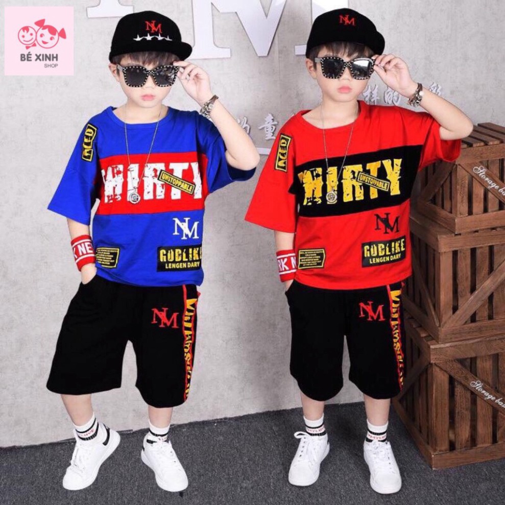 [Siêu sale] Bộ bé trai size lớn bộ bé trai hip hop quần áo bé trai size đại quần áo bé trai sành điệu bộ hip hop cho bé