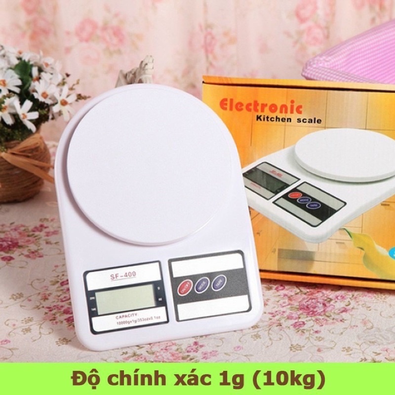 (tặng kèm pin) Cân điện tử nhà bếp mini sf-400 cân tối đa 10kg