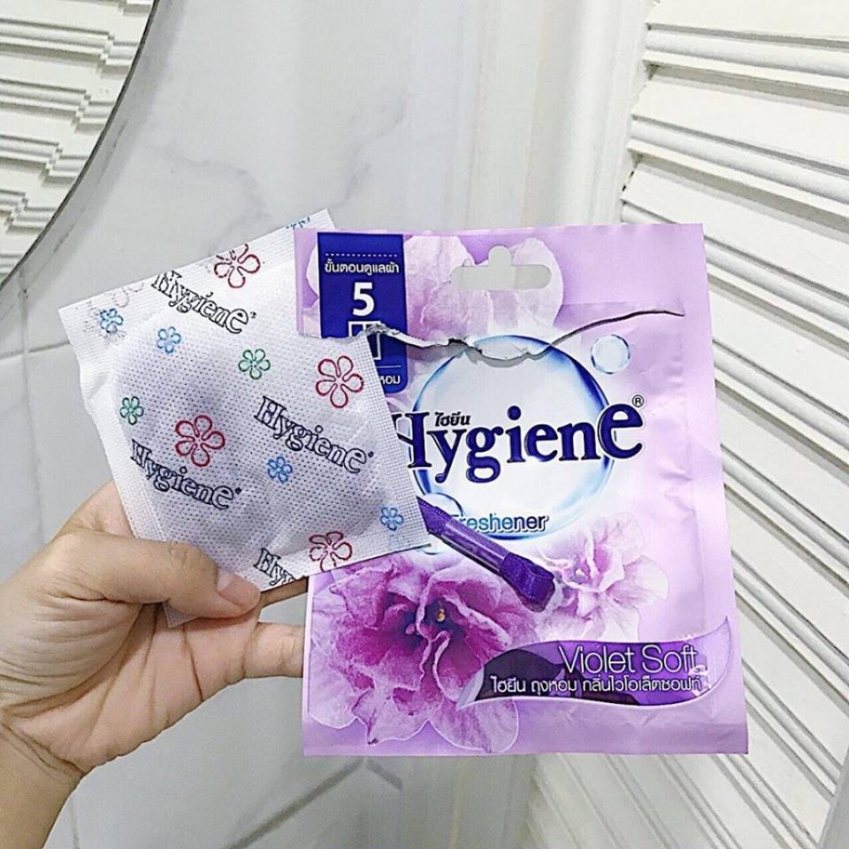 Túi Thơm Hygiene Màu Tím Treo Tủ Quần Ảo Thái Lan Chống Ẩm Khử Mùi Hiệu Quả Violet Soft 8gr