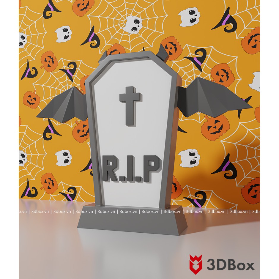 Bia mộ Dracula – Mô hình Papercraft trang trí Halloween