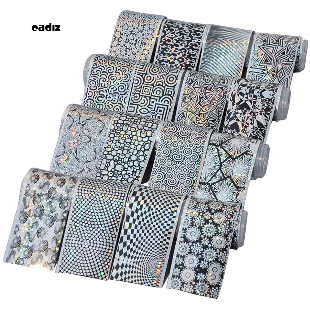 Set 16 tấm giấy nhôm ảnh ba chiều dán móng nghệ thuật