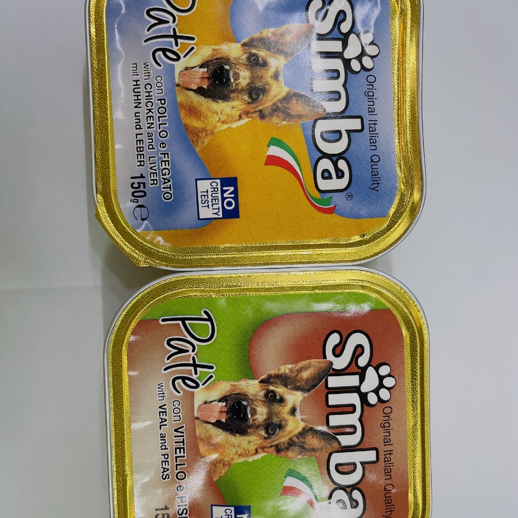 Pate Simba 150g dành cho chó  2 vị - dinh dưỡng - khoáng chất - vitamin - kích thích thèm ăn - chính hãng Ý