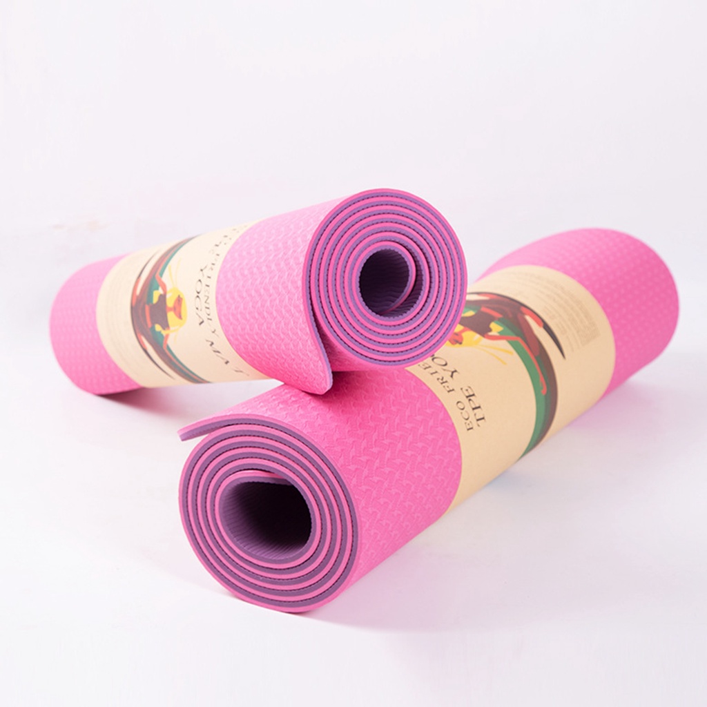 Thảm tập YOGA TPE 2 lớp dày 6mm chống trơn trượt an toàn không mùi ZAZU