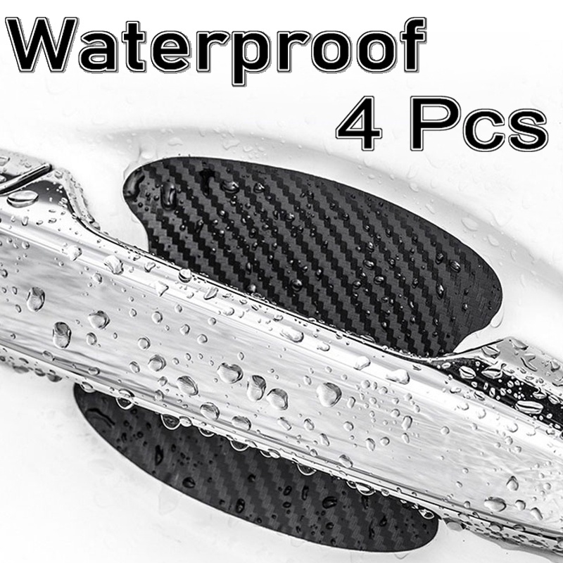 Bộ 4 Miếng Dán Sợi carbon Chống Trầy Cho Tay Cầm Cửa Xe Hơi