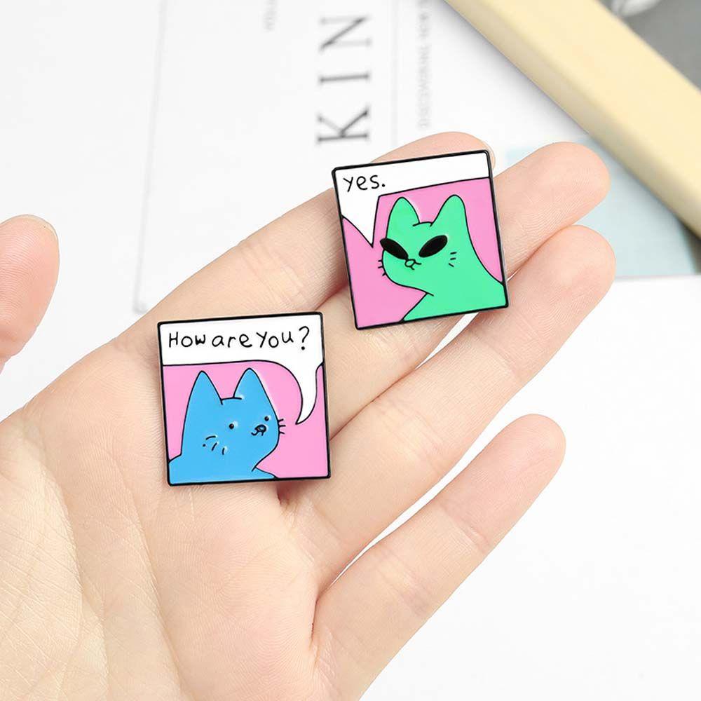 Ghim Cài Áo Hình Mèo Hoạt Hình Vui Nhộn Cho Bé