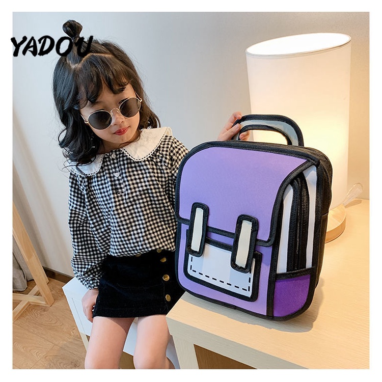 Ba lô hoạt hình 3D hologram thời trang trẻ em và nữ sinh tiểu học