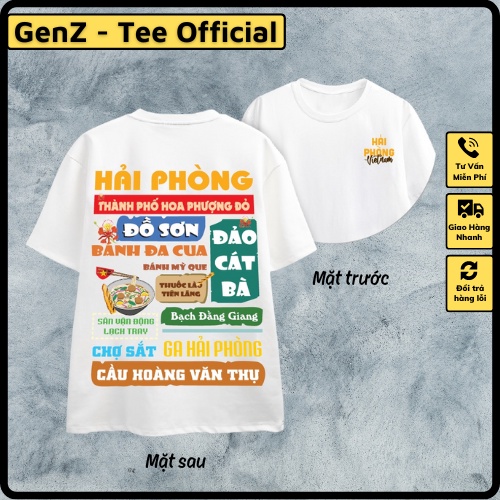 Áo Thun Local Brand TP Hải Phòng, Áo 63 Tỉnh Thành Nam Nữ Form Rộng Unisex Genz Cá Tính
