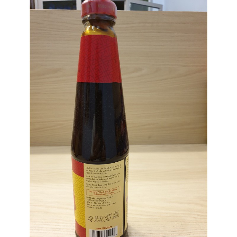 Dầu hào thần tài Lee kum kee chai 510g nhập khẩu Malaysia