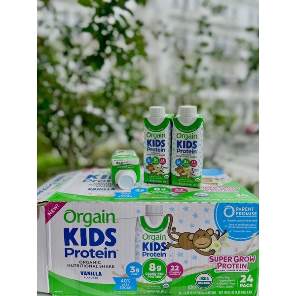 Sữa dinh dưỡng hữu cơ con khỉ ORGAIN KIDS PROTEIN Mỹ hộp 244ml date 2023