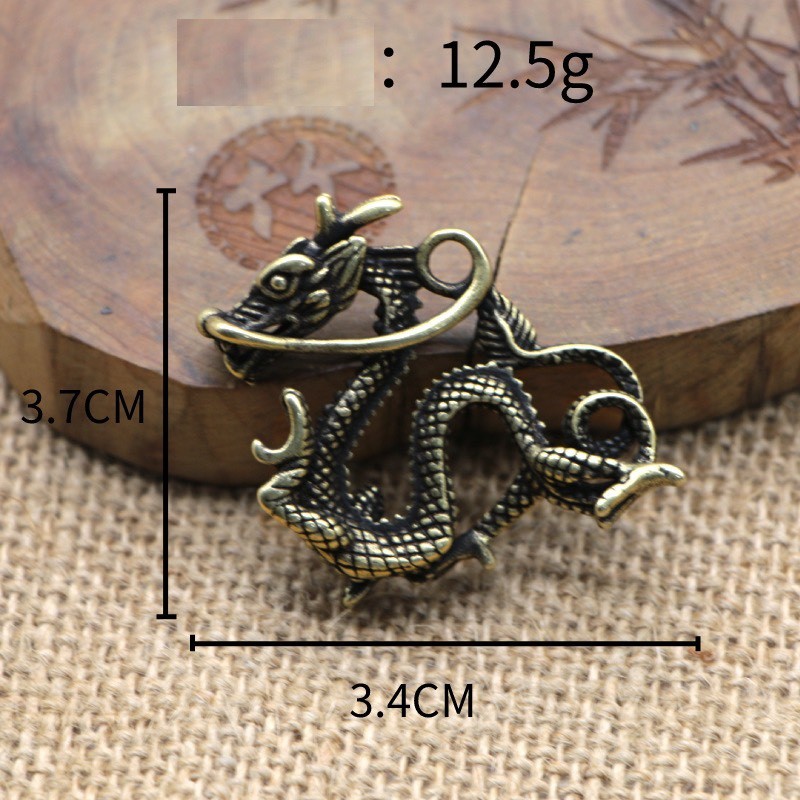 Tượng đồng mini tuổi Rồng bằng đồng thau chế tác thủ công dùng để trang trí bàn làm việc oto đem lại may mắn tài lộc
