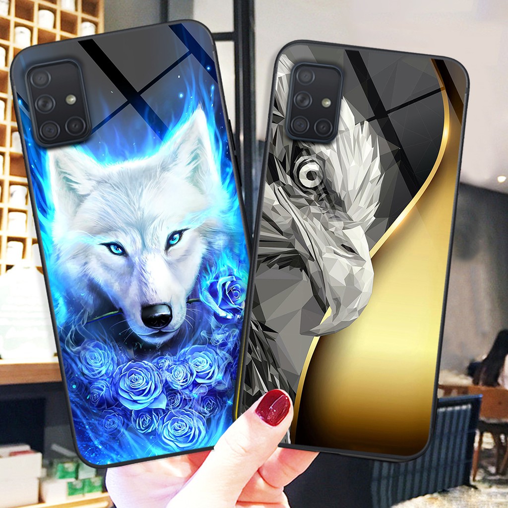 Ốp lưng kính CƯỜNG LỰC điện thoại SAMSUNG A51 - A71 in hình rồng sói Doremistorevn