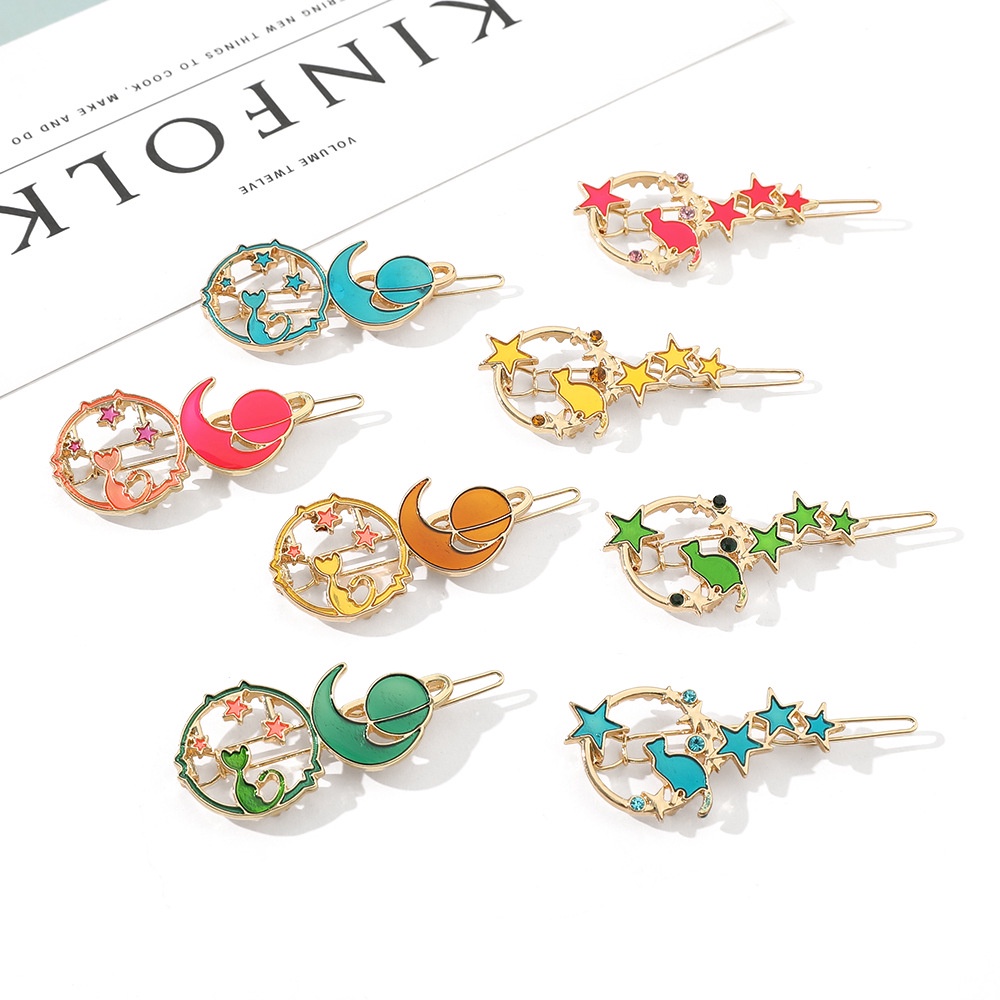 Kẹp TóC HìNh Chú MèO Ngôi Sao MặT Trăng ThờI Trang Cho Nữ