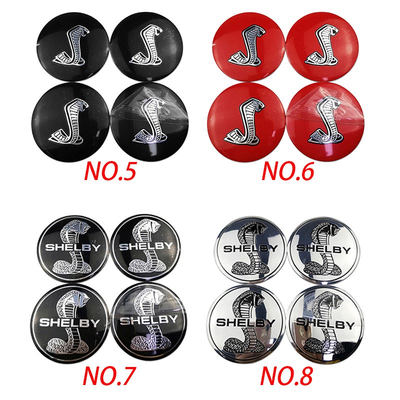 Set 4 miếng dán trang trí nắp trung tâm trục bánh xe hơi 56mm dành cho Ford Mondeo Ecosport Escort Mustang Edge Escape