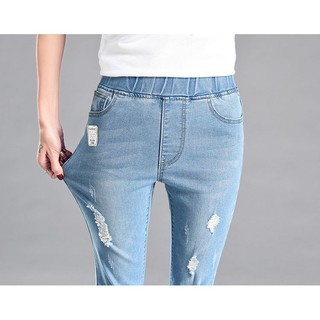 (XẢ KHO THANH LÝ) Quần jean lửng lưng thun nữ Quảng Châu QL006