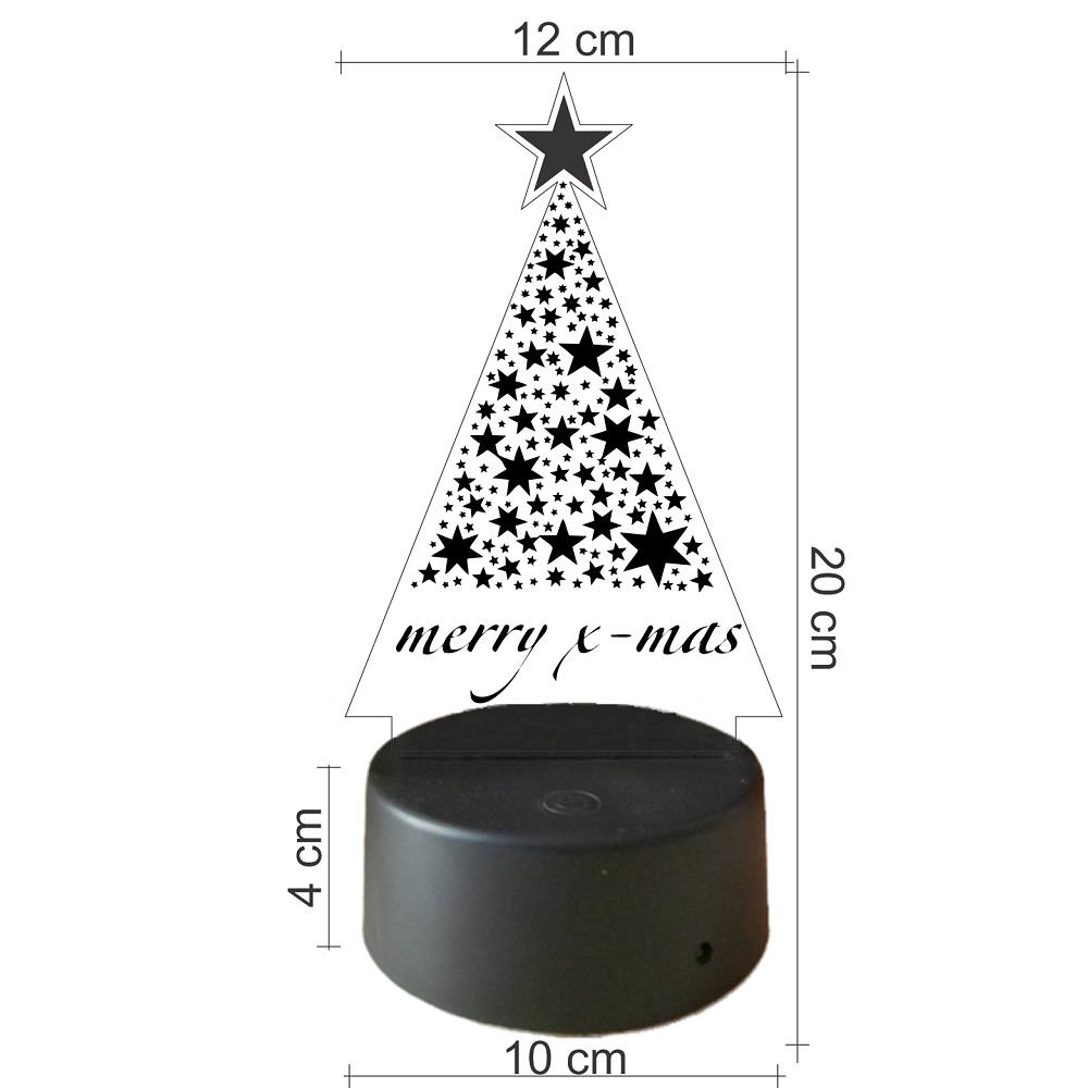 Đèn ngủ led 3d PAVITA hình cây thông, quà tặng noel độc đáo, ý nghĩa cho bạn gái, bạn trai, đèn trang trí đẹp