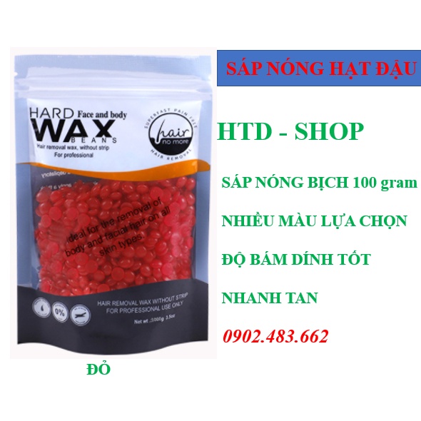 (Miễn phí 8 que lấy sáp) Sáp wax tẩy lông nóng dạng hạt đậu Hair Wax Bean nhiều màu để khách yêu lựa chọn