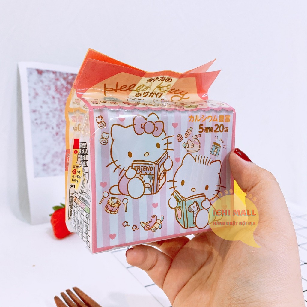 Gia Vị Rắc Cơm Hello Kitty Nhật Bản Bịch 20 gói MIX 5 vị 48gr (Date 2022)