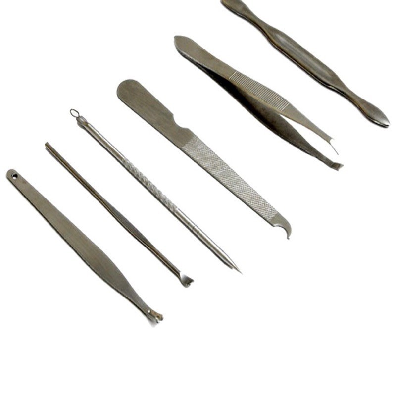 Bộ cắt móng tay 12 chi tiết kèm bao da sang trọng, bộ chăm sóc móng tay bằng thép không gi an toàn tiện lợi Mianz Store