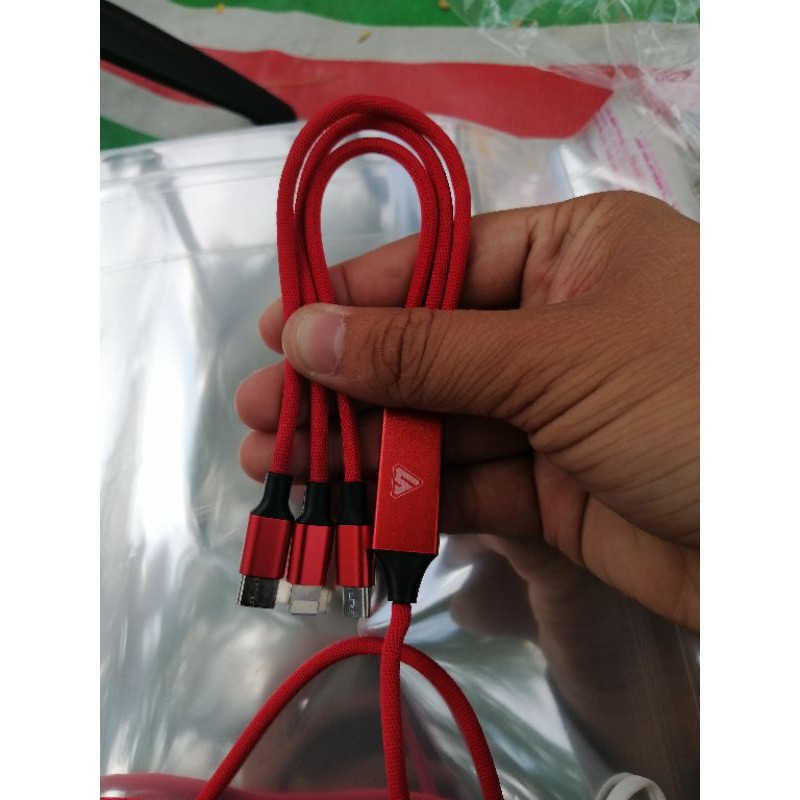 cáp 3 đầu SENYOO chính hãng sạc nhanh.