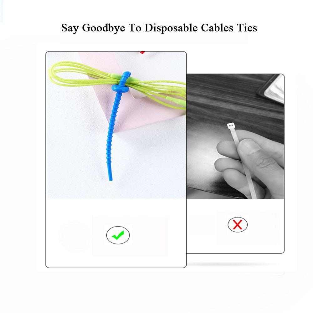 LAYOR1 Bộ 10 Dây Quấn Dây Cáp Bằng Silicone Tiện Dụng