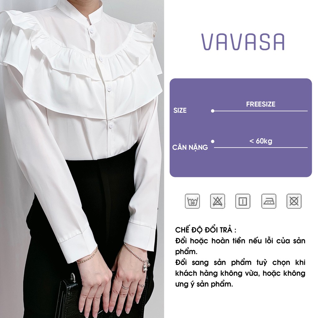 Áo sơ mi nữ form rộng công sở kiểu dài tay đẹp VAVASA SM11