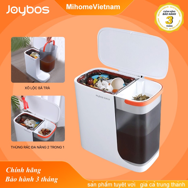 Thùng Rác Phòng Khách xiaomi JOYBOS , 2 trong 1 , xô lộc bã trà , dung thích 15 lít , tiện lợi