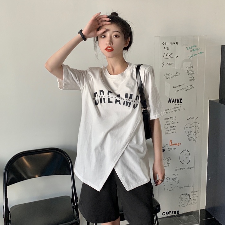 Áo Thun Tay Ngắn Dáng Suông In Họa Tiết Độc Đáo Thời Trang Phong Cách Hàn Quốc Cho Nữ