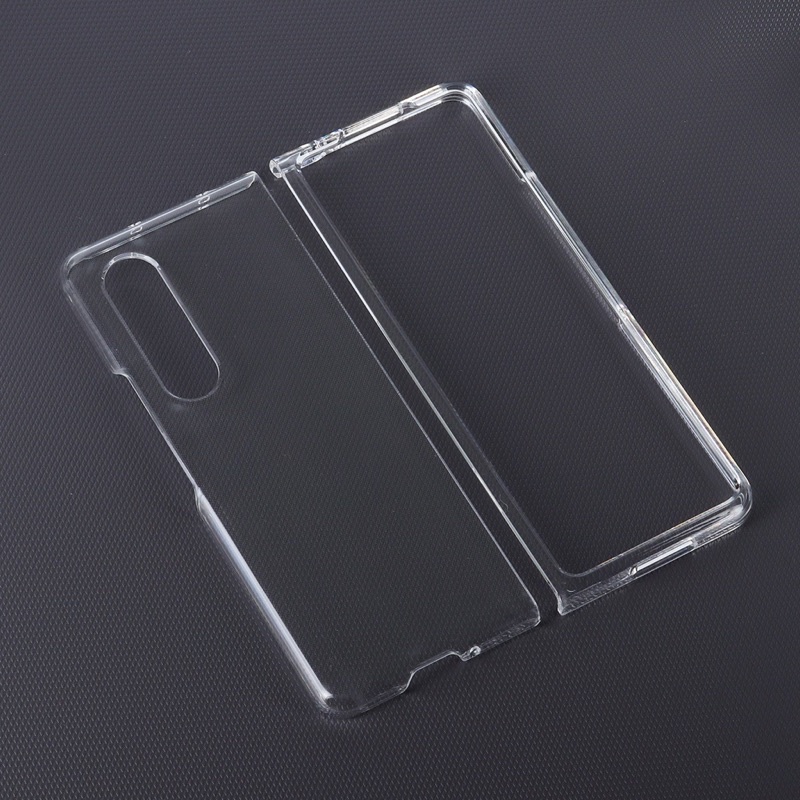 Ốp lưng 2 mảnh trong suốt cho Samsung Z Fold 3 5G chống sốc không ố màu cao cấp
